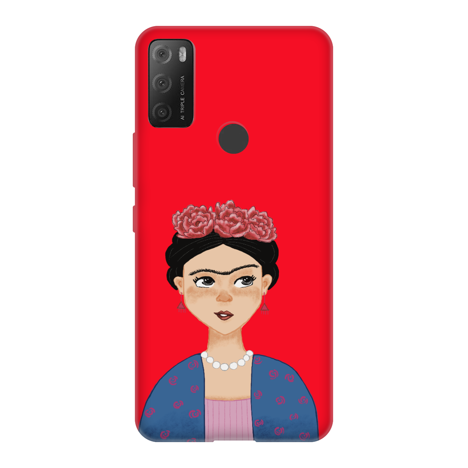 FRİDA KAHLO TCL 20 E Silikon Telefon Kılıfı Kırmızı