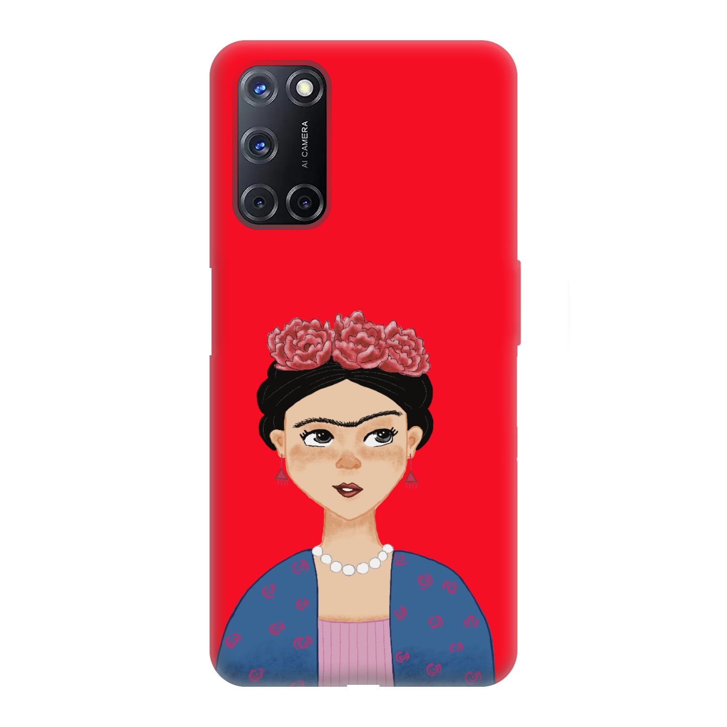 FRİDA KAHLO Oppo A92 Silikon Telefon Kılıfı Kırmızı